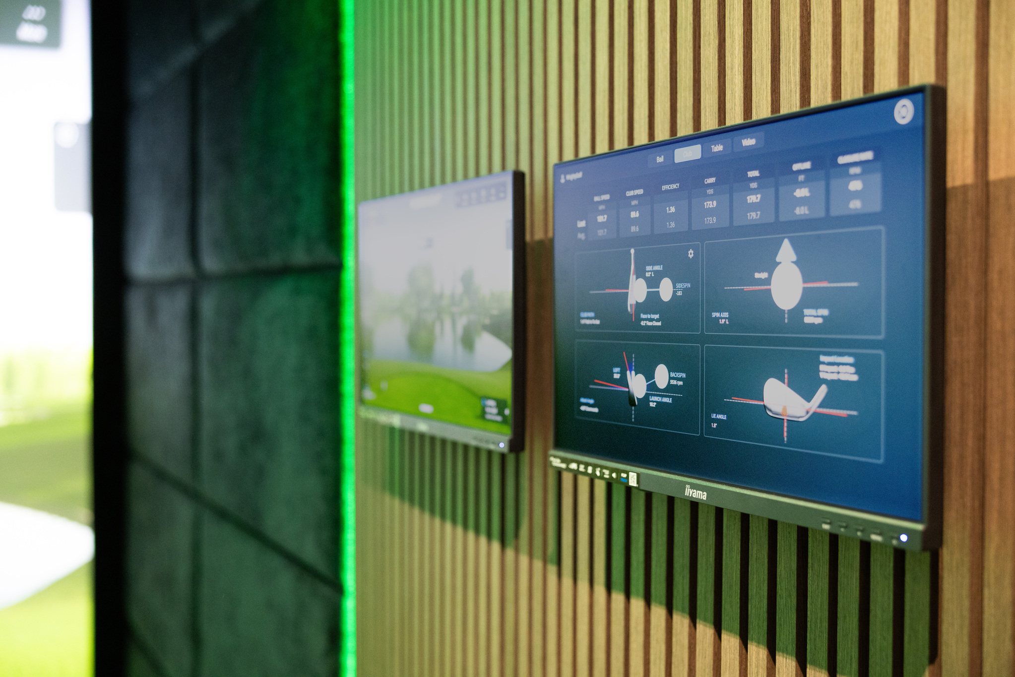 Simulator shot data display